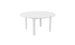 The Mainstay Round Dining Table by Ledge Lounger features a slatted surface and four sturdy legs, ideal for outdoor dining. It includes a built-in umbrella sleeve in the center for shade on sunny days.