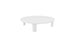 Enhance your outdoor space with the Mainstay Round Coffee Table by Ledge Lounger. Featuring a minimalistic design, this round white table boasts four short legs and sleek form, making it a standout piece against a plain backdrop to highlight its effortless style.