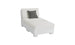 The Ledge Lounger Signature Sectional 2 Piece Sun Chair is a white outdoor chaise lounge made from durable materials. It features square cushions, a gray throw pillow on the backrest, and block legs, offering a clean, minimalist design to enhance your relaxation experience.