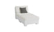 The Ledge Lounger Signature Sectional 2 Piece Sun Chair is a white outdoor chaise lounge made from durable materials. It features square cushions, a gray throw pillow on the backrest, and block legs, offering a clean, minimalist design to enhance your relaxation experience.