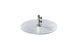 The Ledge Lounger Galvanized Steel Stack Umbrella Base is a round silver base with a cylindrical holder, featuring two adjustable knobs for securing center pole umbrellas, ensuring stability and compatibility with traditional designs.