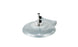 The Ledge Lounger Aluminum Umbrella Base features a silver circular base, a chrome vertical rod, and two adjustable black knobs. It stands on a white background, embodying sleek functionality for securing umbrellas.