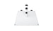 The Steel Plate Umbrella Base by Ledge Lounger features a central vertical pole with two adjustable black knobs for height and a stable white metal stand. The base has corner holes for secure mounting, and its powder-coated finish ensures durability.