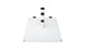 The Steel Plate Umbrella Base by Ledge Lounger features a central vertical pole with two adjustable black knobs for height and a stable white metal stand. The base has corner holes for secure mounting, and its powder-coated finish ensures durability.