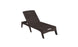 The Ledge Lounger Mainstay Chaise, in dark brown, features an adjustable backrest with multiple reclining positions and a sleek modern design, making it perfect for outdoor use with its blend of straight lines and simplicity.
