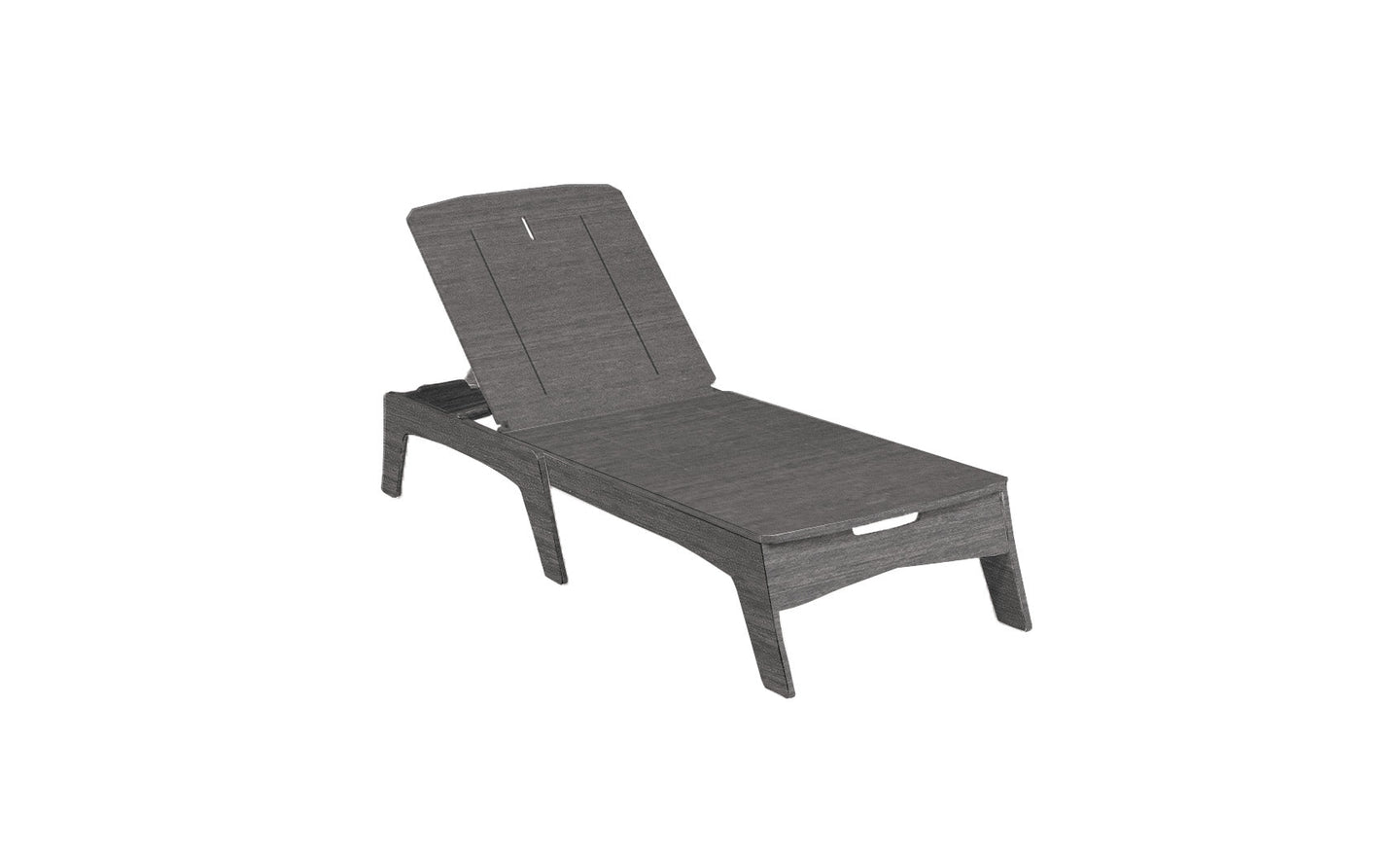 The Ledge Lounger Mainstay Chaise, a gray outdoor piece, features an adjustable backrest and sleek modern design with multiple reclining positions for ultimate comfort.