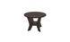 The Mainstay Round Side Table by Ledge Lounger features a small, dark wooden circular top and three angled legs connected at the base, making it perfect for adding a touch of minimalistic design to your outdoor space.