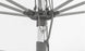 Close-up of the 10 Square Essential Fiberglass Umbrella by Ledge Lounger, highlighting its central pole with extending spokes. Chains and ropes attach to the pole, with cords wrapped around it. Marine-grade fabrics ensure durability against a white background.