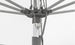 The Essential Fiberglass Umbrella - 8.5 Rectangle Pulley by Ledge Lounger features a corrosion-resistant gray metal mechanism with visible ribs, a pulley system with a chain, and a coiled rope. The durable white fabric complements its robust construction designed to withstand the elements.