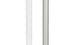 Two minimalist pencils stand vertically against a white background, one in crisp white and the other in metallic silver. Their sleek design echoes the sophistication of Ledge Loungers 6.5 Square Signature 360° Tilt Umbrella, combining simplicity with elegance.
