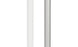 Two minimalist pencils stand vertically against a white background, one in crisp white and the other in metallic silver. Their sleek design echoes the sophistication of Ledge Loungers 6.5 Square Signature 360° Tilt Umbrella, combining simplicity with elegance.