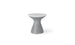 The Autograph Tall Ice Bin Side Table by Ledge Lounger is an hourglass-shaped piece with a speckled gray finish and smooth white top, perfect for enhancing your patio decor with its modern minimalist design while providing functionality.