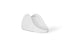 The Signature Slide by Ledge Lounger is a sleek, white shoe display stand with a modern curved design. It elegantly showcases a single shoes heel and sole with a smooth, glossy finish, ideal for highlighting footwear elegance.