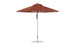 The Ledge Lounger Premier Aluminum Umbrella - 11 Octagon Pulley boasts a large red canopy made of durable marine-grade fabrics. Its sturdy base and metal pole provide wind resistance, ensuring its stable in any weather.