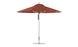 The Ledge Lounger Premier Aluminum Umbrella - 11 Octagon Pulley boasts a large red canopy made of durable marine-grade fabrics. Its sturdy base and metal pole provide wind resistance, ensuring its stable in any weather.