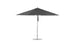 The Ledge Lounger Premier Aluminum Umbrella - 13 Octagon Pulley has a robust, dark gray canopy and a metallic pole on a circular base. This wind-resistant umbrella shines against a plain white backdrop.