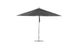 The Ledge Lounger Premier Aluminum Umbrella - 13 Octagon Pulley has a robust, dark gray canopy and a metallic pole on a circular base. This wind-resistant umbrella shines against a plain white backdrop.
