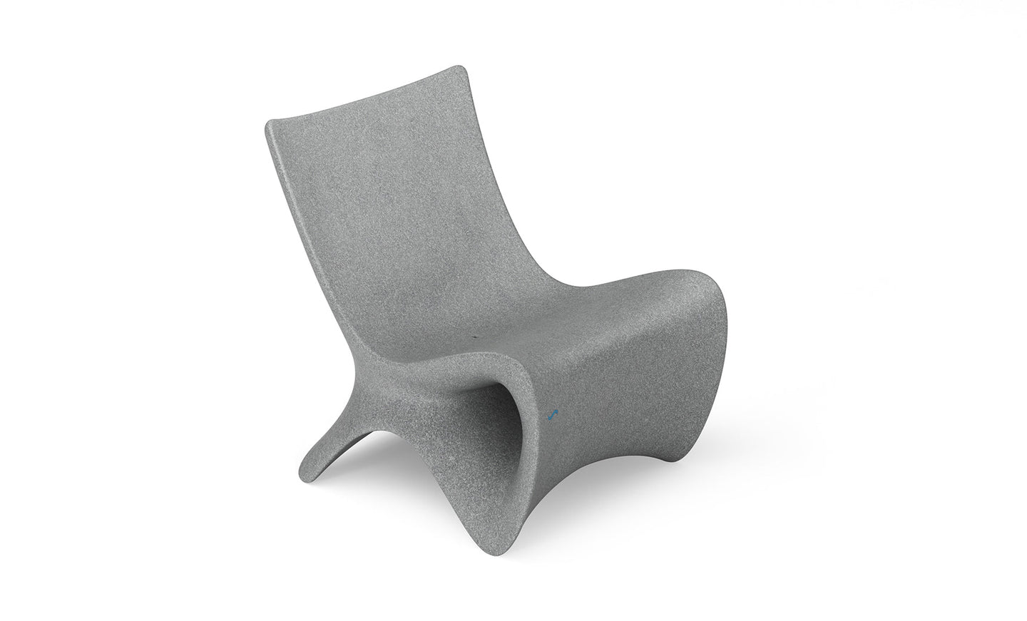 The Autograph Chair by Ledge Lounger features a sleek, modern design with elevated ergonomics and a minimalist curved style in gray, shown against a plain white background.