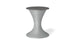The Ledge Lounger Autograph Umbrella Stand Ice Bin is a chic hourglass-shaped outdoor table with a textured gray finish, tapering wide at the base and top. The slightly darker gray flat top has a central detail ideal for an umbrella stand.
