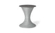 The Ledge Lounger Autograph Umbrella Stand Ice Bin is a chic hourglass-shaped outdoor table with a textured gray finish, tapering wide at the base and top. The slightly darker gray flat top has a central detail ideal for an umbrella stand.
