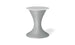 The Autograph Umbrella Stand Ice Bin by Ledge Lounger features a sleek hourglass design with a textured gray surface and smooth white round top, ideal as an indoor accent or innovative outdoor table, highlighting modern aesthetics.