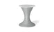 The Autograph Umbrella Stand Ice Bin by Ledge Lounger features a sleek hourglass design with a textured gray surface and smooth white round top, ideal as an indoor accent or innovative outdoor table, highlighting modern aesthetics.