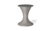 The Ledge Lounger Autograph Umbrella Stand Ice Bin is a sleek, modern, gray hourglass-shaped stand with a smooth wide base and circular top. It features a center hole, making it versatile as both an outdoor table that accommodates an umbrella stand and doubles as an ice bin.