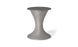 The Ledge Lounger Autograph Umbrella Stand Ice Bin is a sleek, modern, gray hourglass-shaped stand with a smooth wide base and circular top. It features a center hole, making it versatile as both an outdoor table that accommodates an umbrella stand and doubles as an ice bin.