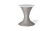 The Autograph Umbrella Stand Ice Bin by Ledge Lounger is a sleek, hourglass-shaped piece in gray with a white top, perfect as an outdoor table centerpiece. Its minimalist design offers style and functionality, standing out against a plain white backdrop.