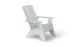 The Mainstay Ultimate Adirondack by Ledge Lounger, in light green with wide armrests and a slanted backrest, is sturdy and classic. Ideal for poolside relaxation, it comes against a white background.