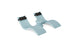 The Ledge Lounger Signature Chaise Headrest Pillow and Side Table In-Pool Set is a light blue, curved poolside seat for two, featuring black headrest pillows and a central connecting table for relaxing side by side.