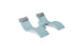 The Ledge Lounger Signature Chaise Headrest Pillow and Side Table In-Pool Set in light blue and gray is the perfect pool ledge furniture for your outdoor paradise, shown here against a plain white background.