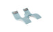 The Ledge Lounger Signature Chaise Headrest Pillow and Side Table In-Pool Set in light blue and gray is the perfect pool ledge furniture for your outdoor paradise, shown here against a plain white background.