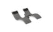 The Ledge Lounger Signature Chaise Headrest Pillow and Side Table In-Pool Set features two modern gray lounge chairs with curved seats, headrests, and a central side table—perfect for relaxing by the pool or in your outdoor paradise.