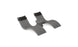 The Ledge Lounger Signature Chaise Headrest Pillow and Side Table In-Pool Set features two modern gray lounge chairs with curved seats, headrests, and a central side table—perfect for relaxing by the pool or in your outdoor paradise.