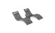 The Ledge Lounger Signature Chaise Headrest Pillow and Side Table In-Pool Set features two modern gray chaise loungers with light gray headrests and a round side table, offering a sleek, stylish addition to your pool ledge.