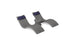 The Ledge Lounger Signature Chaise Headrest Pillow and Side Table In-Pool Set features two reclining gray loungers with dark blue headrests and a central round table—ideal for relaxing in style on your pool ledge.
