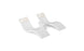 The Ledge Lounger Signature Chaise Headrest Pillow and Side Table In-Pool Set features two modern white loungers joined by a central round table, offering the perfect poolside relaxation against a plain white background.