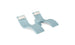 The Ledge Lounger Signature Chaise Headrest Pillow and Side Table In-Pool Set features two curved seats with white headrests and a central side table—ideal pool ledge furniture for your outdoor oasis.