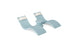 The Ledge Lounger Signature Chaise Headrest Pillow and Side Table In-Pool Set features two curved seats with white headrests and a central side table—ideal pool ledge furniture for your outdoor oasis.