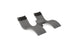 Transform your pool ledge into a retreat with the Ledge Lounger Signature Chaise Headrest Pillow and Side Table In-Pool Set—a gray double lounger featuring two reclined seats, black headrests, and a round center table.