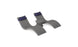 The Ledge Lounger Signature Chaise Headrest Pillow and Side Table In-Pool Set features a contoured chaise, two headrests with blue straps, and a central round table—ideal for your pool ledge and creating an outdoor oasis.