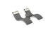The Ledge Lounger Signature Chaise Headrest Pillow and Side Table In-Pool Set features two gray chaise loungers with white headrest pillows and a central built-in table, perfect for your pool ledge. Shown on a plain white background.
