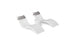 The Ledge Lounger Signature Chaise Headrest Pillow and Side Table In-Pool Set features two modern white chaises with light gray headrests and a round table, offering sleek poolside comfort and transforming any plain white space into a stylish retreat.