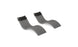 The Ledge Lounger Signature Chaise and Headrest Pillow In-Pool Set features two modern gray, wave-shaped loungers with built-in headrest pillows, shown on a white background.