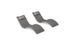 The Ledge Lounger Signature Chaise and Headrest Pillow In-Pool Set features two modern gray wave-shaped lounges, placed side by side, creating the perfect outdoor escape.