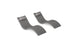 The Ledge Lounger Signature Chaise and Headrest Pillow In-Pool Set features two modern gray wave-shaped lounges, placed side by side, creating the perfect outdoor escape.