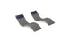 The Ledge Lounger Signature Chaise and Headrest Pillow In-Pool Set features two modern, wave-shaped gray chaises with navy pillows, side by side on white—perfect for creating your own outdoor escape.