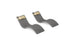 The Ledge Lounger Signature Chaise and Headrest Pillow In-Pool Set features two modern gray wave-style chaise lounges with beige pillows, placed side by side on a white background—perfect for your ideal outdoor escape.