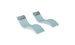 The Ledge Lounger Signature Chaise and Headrest Pillow In-Pool Set features two modern, light blue loungers with curved shapes and attached pillows, side by side on a white background—ideal for your outdoor retreat.